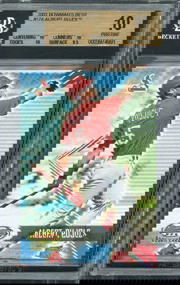 2001 Bowman's Best 174 Albert Pujols RC BGS 10 PRISTINE