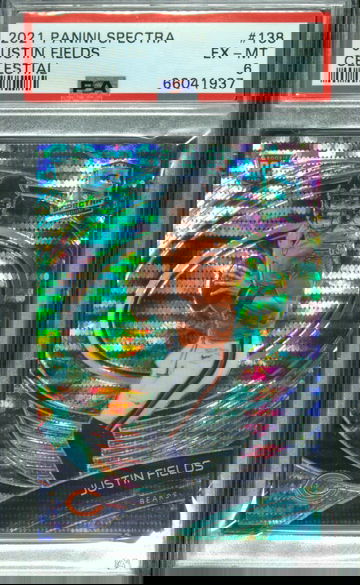 2021 Panini Spectra Celestial Justin Fields 72/99 #138 PSA 6 EX-MT RC Bears SP