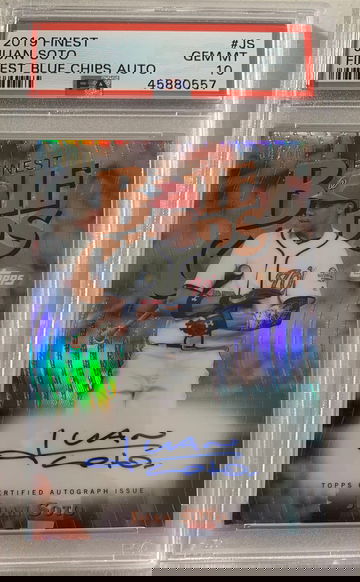2019 Topps Finest Juan Soto Blue Chips Auto /40 PSA 10