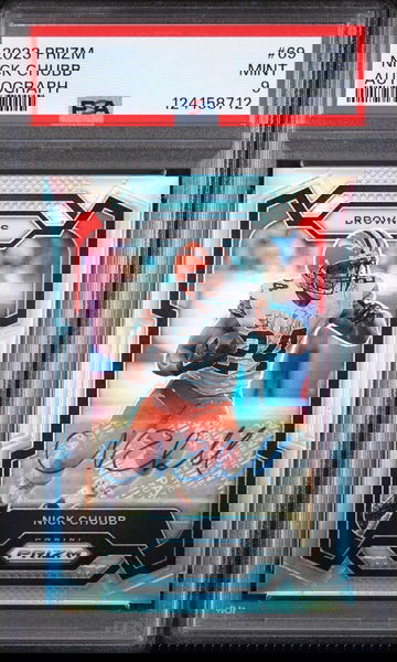 2023 Panini Prizm Rookie Autograph Nick Chubb #69 PSA 9