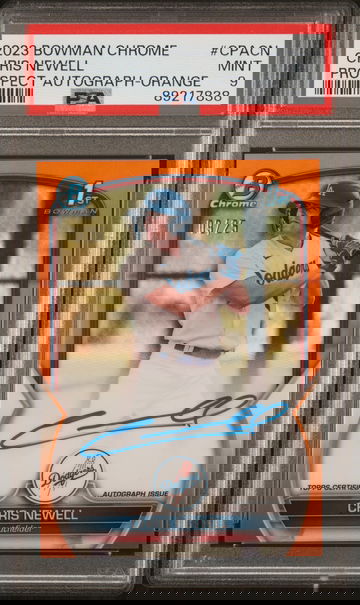 2023 Bowman Chrome Orange Refractor Chris Newell #CPA-CN Auto /25 PSA 9