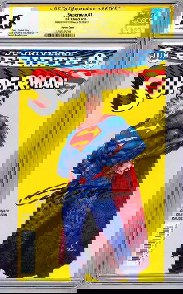 SUPERMAN REBIRTH #1 CGC-SS 9.8 ROCAFORT VARIANT *SIGNED BY PETER TOMASI* 2016