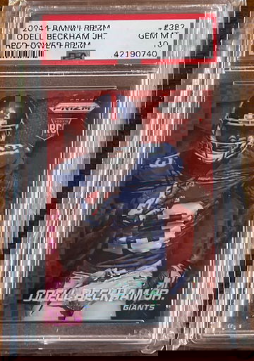 2014 Prizm Odell Beckham Jr Red Power Prizm RC # /125 - PSA 10