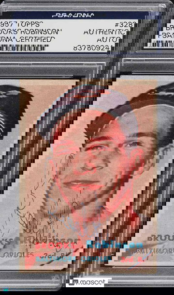 1957 Topps Baseball Brooks Robinson #328 PSA DNA AUTO RC!