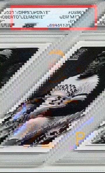 2021 TOPPS UPDATE #US86 ROBERTO CLEMENTE CARD PIRATES PSA 10 SSP LOW POP