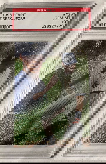 1996 FLAIR #129 DEREK JETER GEM MT 10 HOF 2021