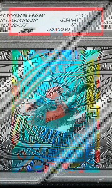 2020 Panini Prizm Stained Glass Prizm Tua Tagovailoa #17 PSA 10