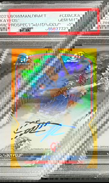 2023 Bowman Draft CJ Kayfus Gold Auto /50 PSA 10