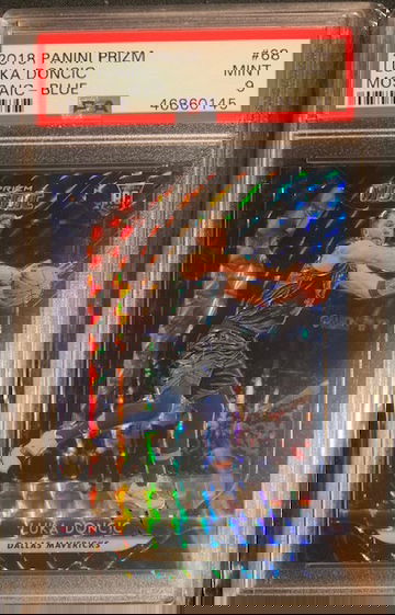 2018 Panini Prizm Luka Doncic Mosaic Blue PSA 9