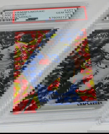 2020 Mosaic Ractive Gold Cam Akers PSA 10