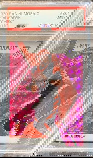 2020 Joe Burrow Mosaic NFL Debut Pink Camo PSA 9 (54387618)