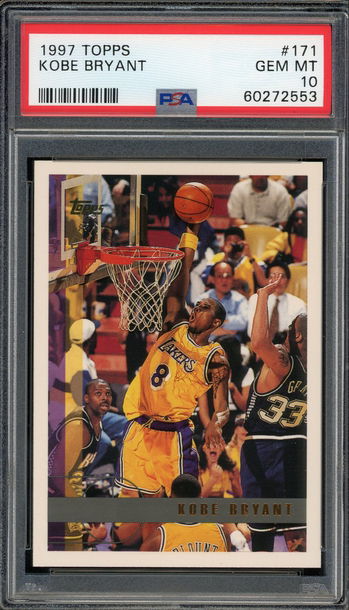 Kobe Bryant 1997-98 Topps PSA 10 Gem Mint 2nd Year Topps #171 HOF Lakers Legend