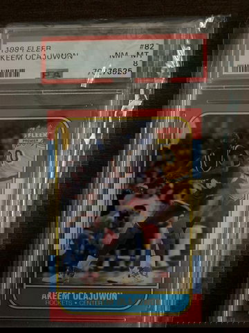 1986 Fleer Akeem Olajuwon #82 PSA 8