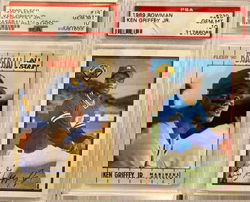 Ken Griffey Jr 1989 Bowman RC & 1990 Fleer All Stars PSA 10