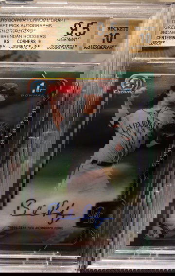 Brendan Rodgers 2015 bowman chrome green Refractor auto BGS 9.5/10 /99