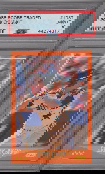 1988 Score Traded Craig Biggio PSA 9