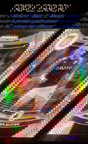 1/1 3x ERROR! 2021–22 Panini Prizm EPL John McGinn / Enock Mwepu Silver Prizm