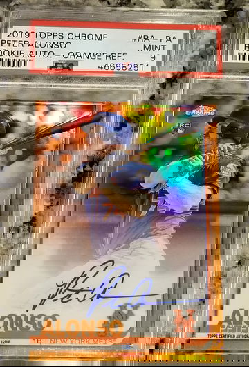 2019 Topps Chrome Pete Alonso Orange Refractor Auto RC 25/25 PSA 10