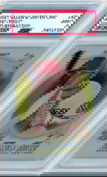 2021 Allen & Ginter Chrome #32 Mike Trout Gold Refractor PSA 9 MINT!