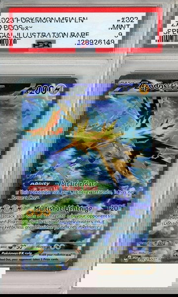 2023 POKEMON MEW EN-151 ZAPDOS EX #202 SPECIAL ILL RARE PSA 9 MINT