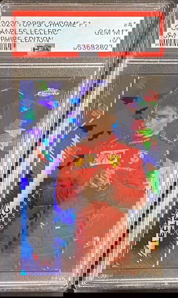 2020 Topps Chrome F1 Formula 1 Charles LeClerc Sapphire Ferrari PSA 10