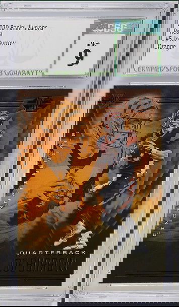 2020 Panini Illusions #5 Joe Burrow Orange Parallel CSG 9