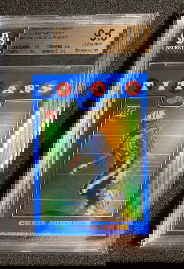 2008 Topps Chrome Chris Johnson RC Rookie Blue Refractor BGS 9.5 Titans 