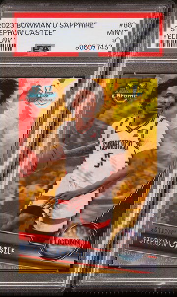 2023 Bowman University Chrome Sapphire Yellow Stephon Castle #88 /75 PSA 9