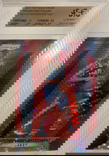 BGS Gem Mint 2017 Donovan Mitchell Red Pulsar Prizm 10/25