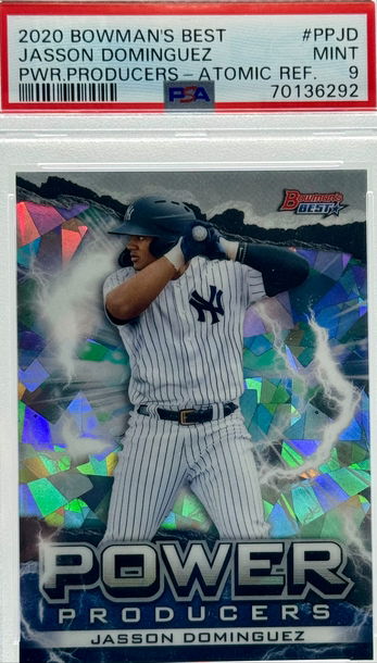 2020 BOWMAN'S BEST JASSON DOMINGUEZ PWR.PRODUCERS - ATOMIC REF/150 #PPJD PSA 9 MINT