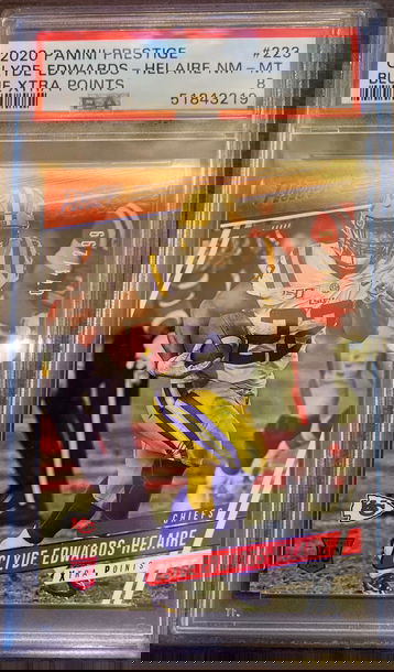 2020 prestige blue xtra points clyde edwards helaire /299 psa 8