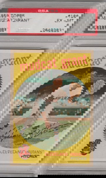 1959 Topps #186, Mudcat Grant PSA 6 (Excellent-Mint)