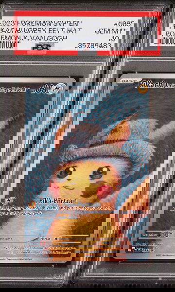 2023 Pokemon Black Star Promos Pokemon X Van Gogh Pikachu With Grey Felt Hat #085 PSA 10