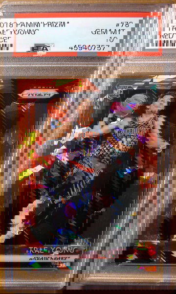 Trae Young 2018 Prizm #78 Red Ice PSA 10