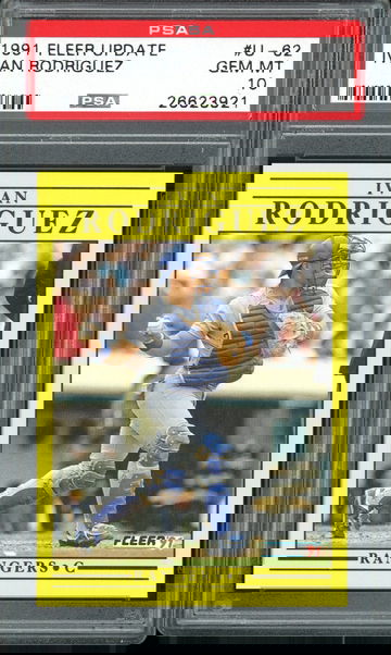 IVAN RODRIGUEZ 1991 FLEER UPDATE #U-62 U 62 PSA 10 RC