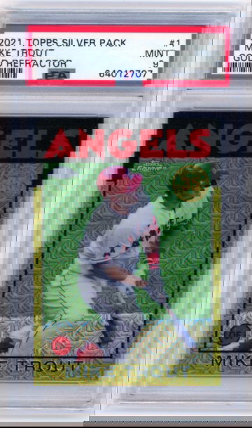 2021 Topps Silver Pack #1 Mike Trout Gold Refractor PSA 9 MINT!