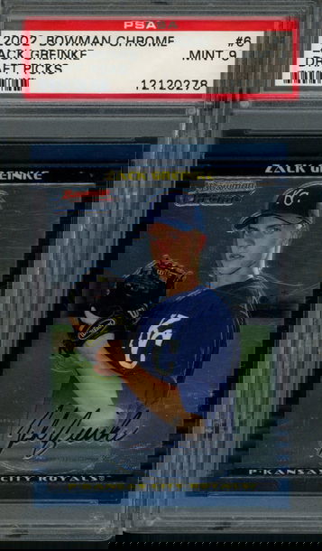 2002 Bowman Chrome Zack Greinke #6 PSA Mint 9