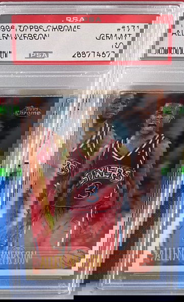 1996 Topps Chrome Allen Iverson #171 PSA 10 Rookie Card RC 