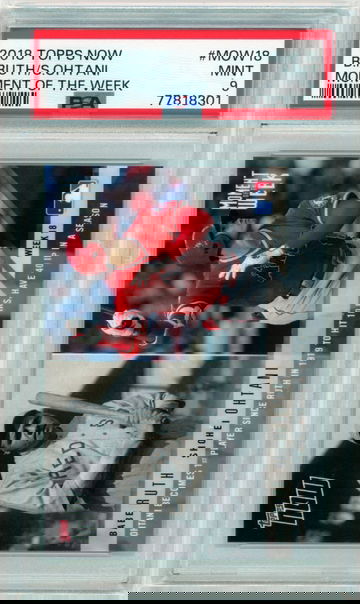 2018 Topps Now #MOW18 B.Ruth/S.Ohtani Moment of the Week PSA 9 MINT!