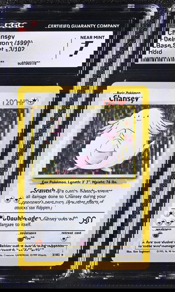 1999 Pokémon Base Set Chansey #3/102 Holo CGC 7