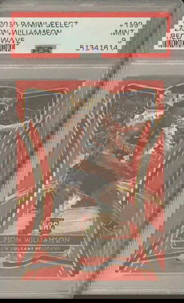 2019 Select Red Wave Prizm Zion Williamson RC Rookie PSA 9 Mint Premier Level