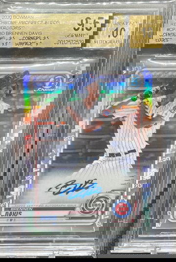 2020 Bowman Chrome Brennen Davis Refractor Auto /499 BGS 9.5 GEM MINT