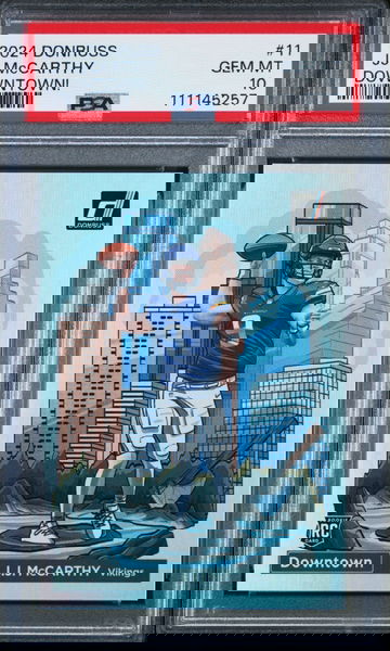 2024 Donruss Downtown! #11 JJ McCarthy Vikings RC Rookie SSP PSA 10 GEM MINT