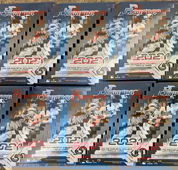 2021 Topps Bowman Baseball Blaster Boxes Lot of 6