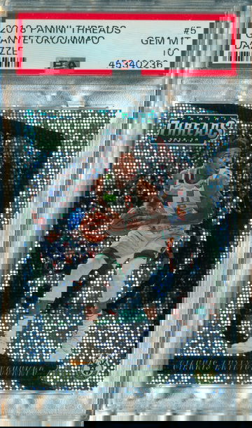 2018 Panini Threads Giannis Antetokounmpo Dazzle PSA 10