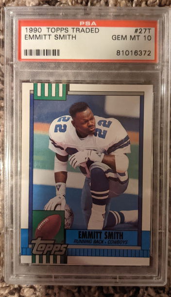 1990 Topps Traded Emmitt Smith PSA 10 Rookie