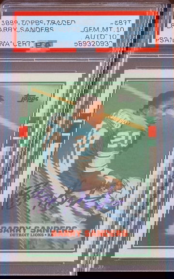 1988 Topps Traded Barry Sanders RC PSA 10 Auto 10