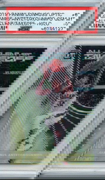 Giannis Antetokounmpo Takeoff Holo PSA 10