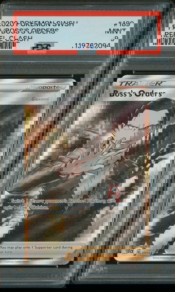 2020 Sword & Shield #189/192 Giovanni Rebel Clash PSA 9