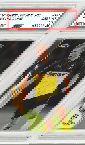 ERLING HAALAND 2019-20 Topps Chrome UCL Soccer #74 RC Rookie PSA 10 GEM MINT